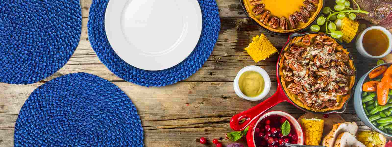 round placemats blue natural