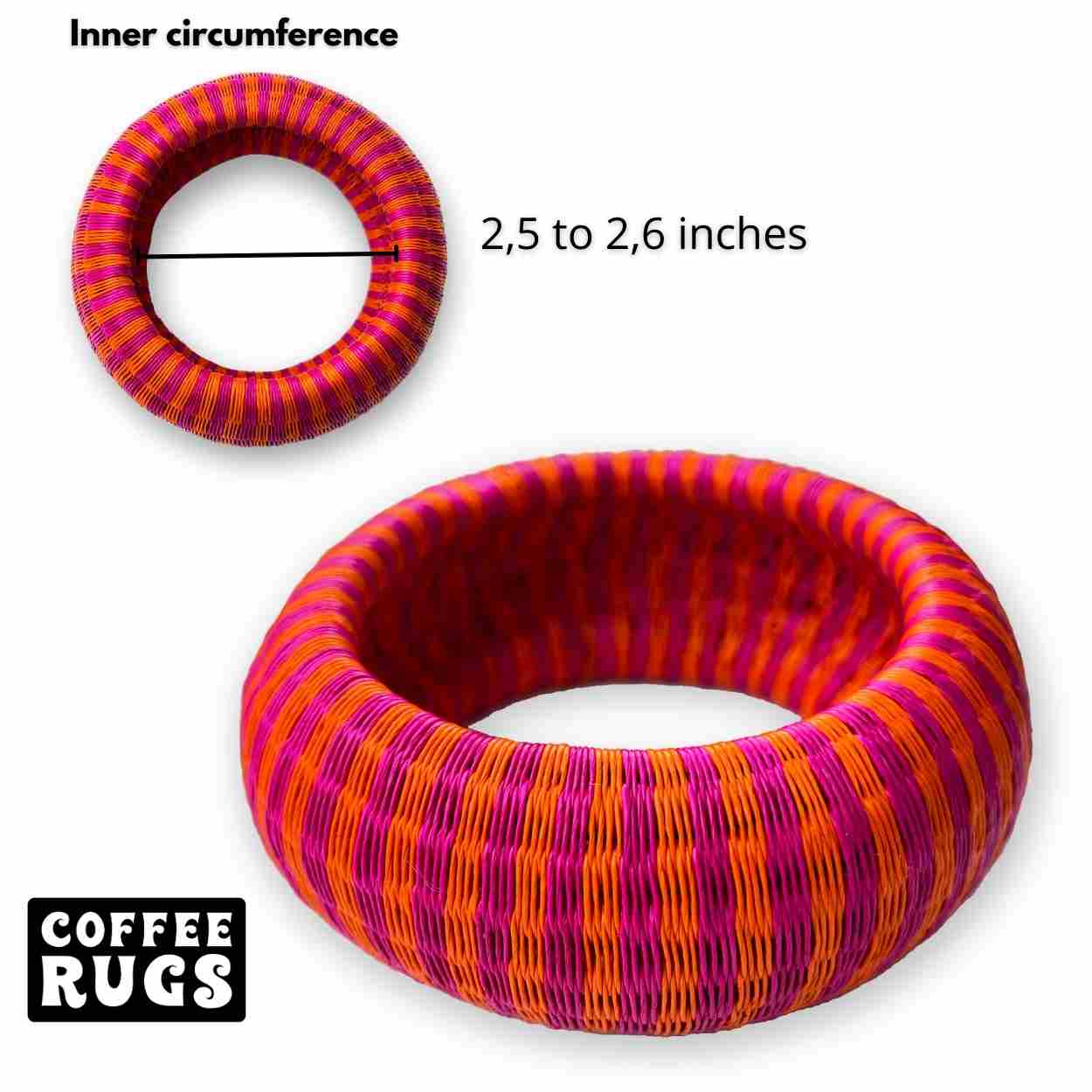 Wide Bracelet Pink Zebra - Natural Werregue Fibers