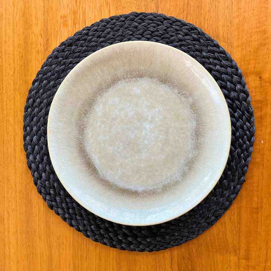 black placemat