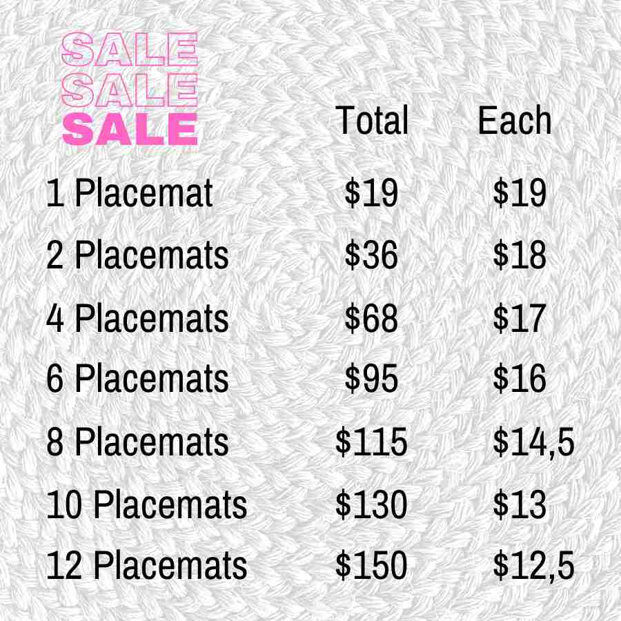 placemats sale