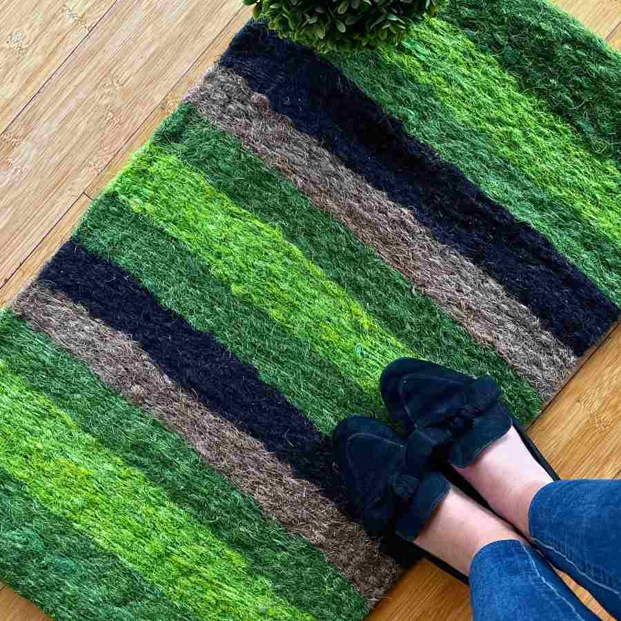 green sisal doormat