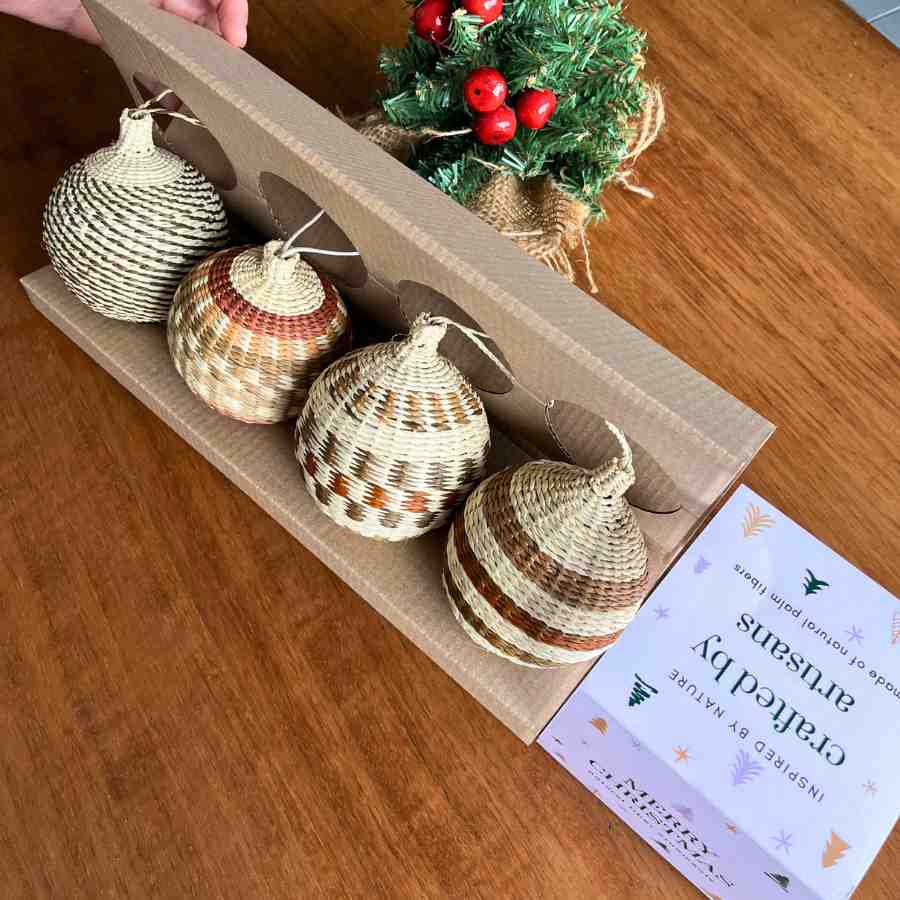 Christmas Balls Ornaments Earthy Tones