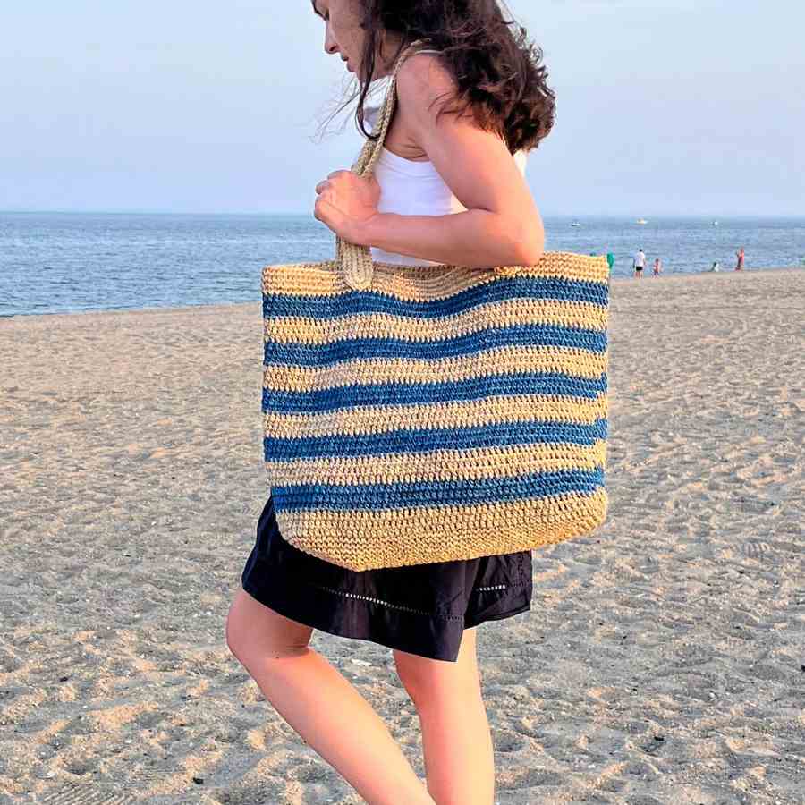 Blue Stripes Tote Bag