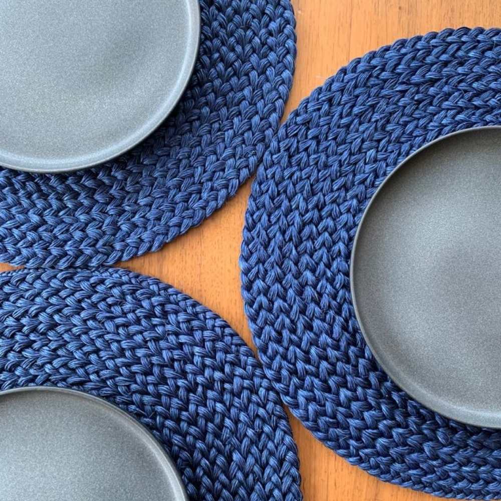 blue placemats