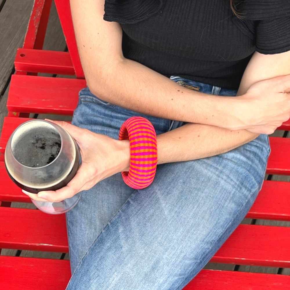 Wide Bracelet Pink Zebra - Fashion Accesories