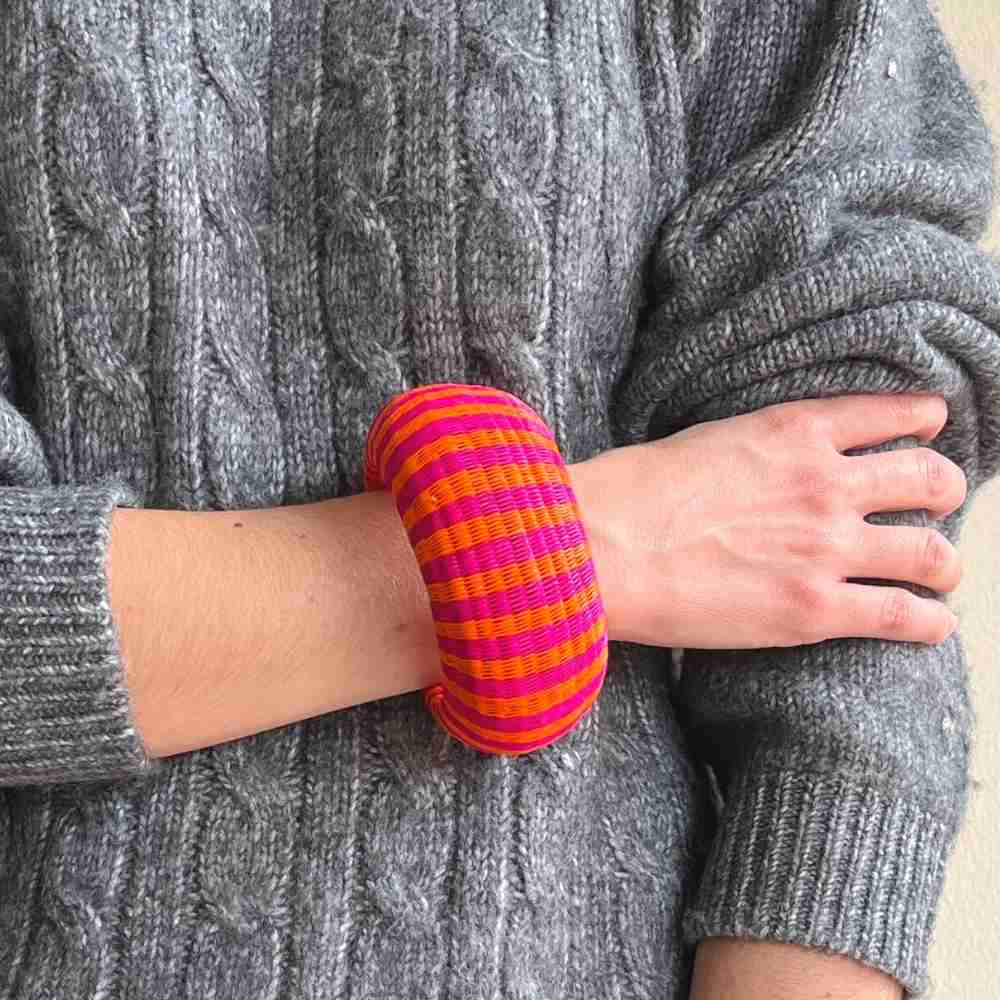 Wide Bracelet Pink Zebra - Fashion Accesories