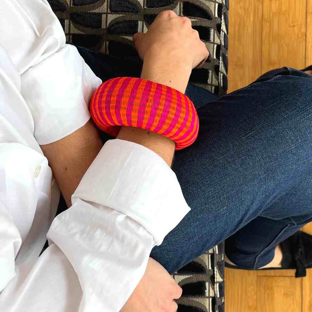 Wide Bracelet Pink Zebra - Fashion Accesories