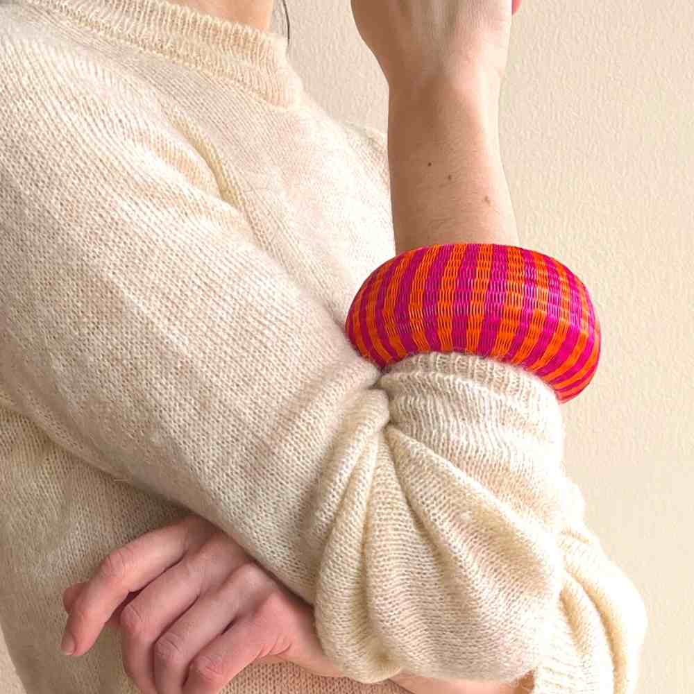 Wide Bracelet Pink Zebra - Fashion Accesories