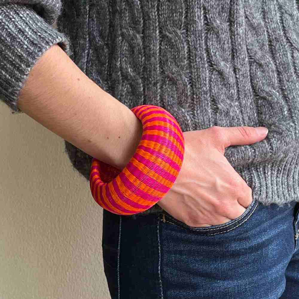 Wide Bracelet Pink Zebra - Fashion Accesories