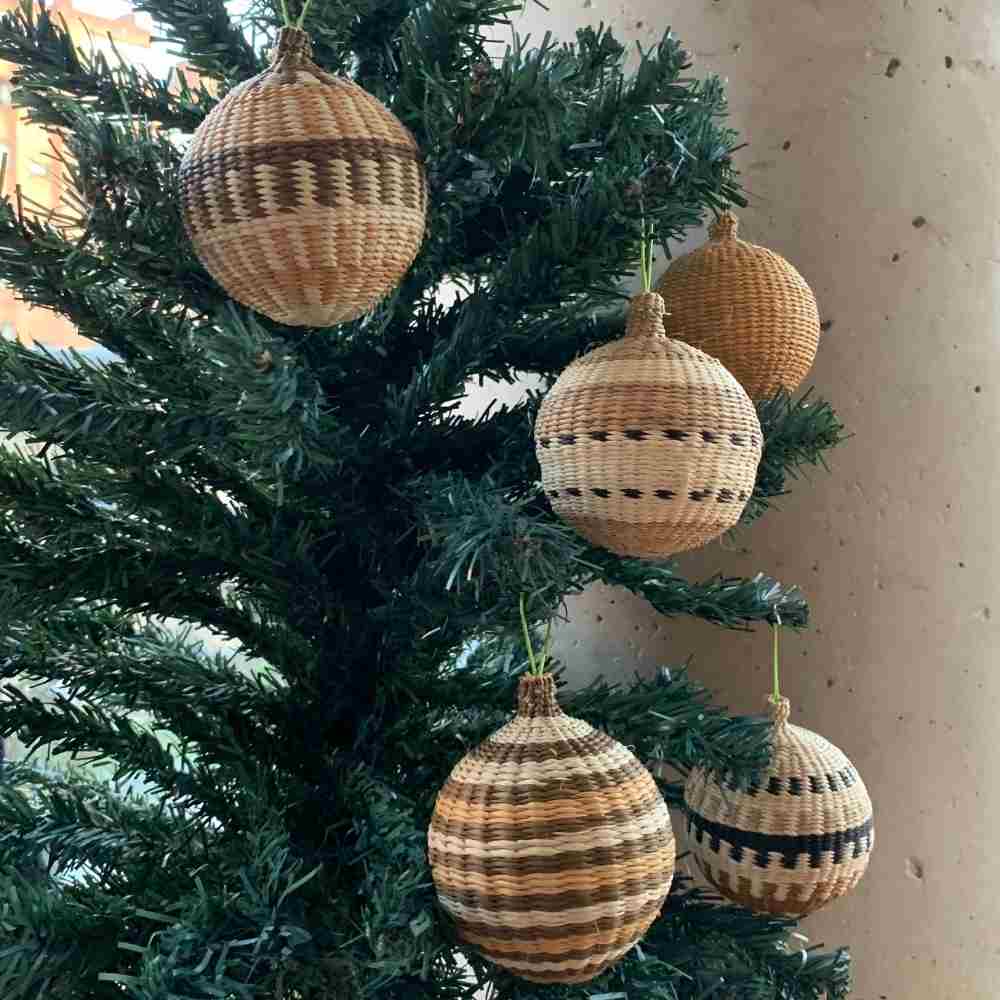 Christmas balls neutral colors