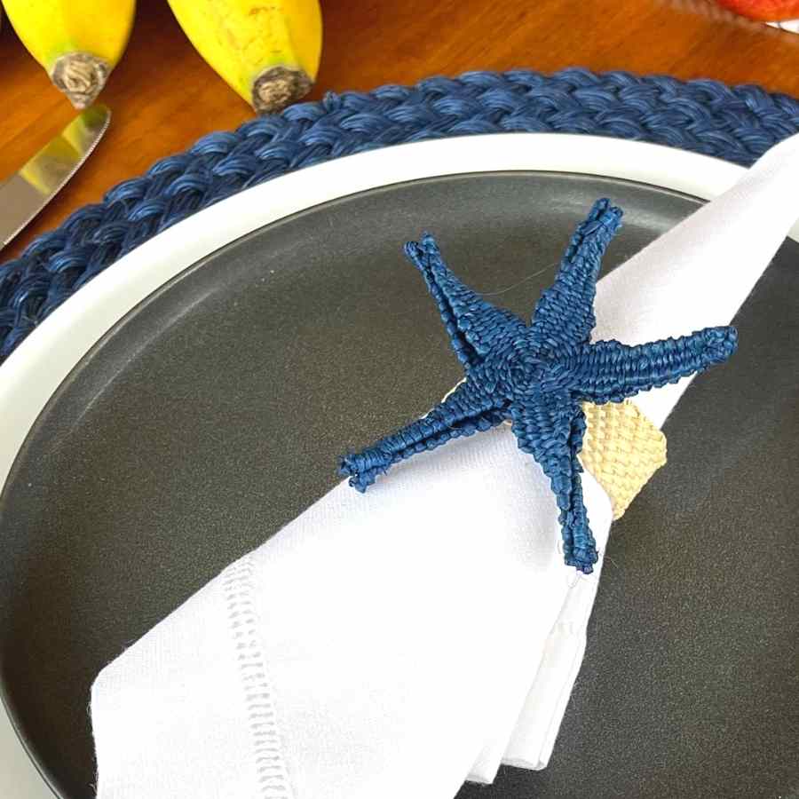 blue napkin ring