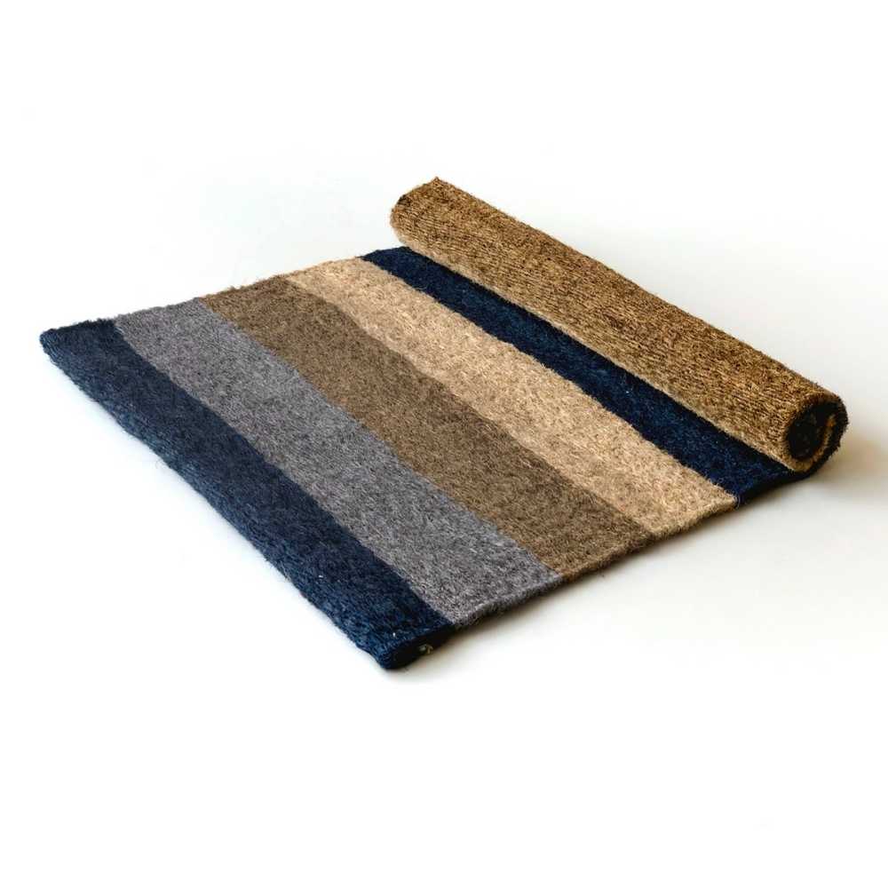 Indoor Door Mat  Sisal Rug Beige and blue