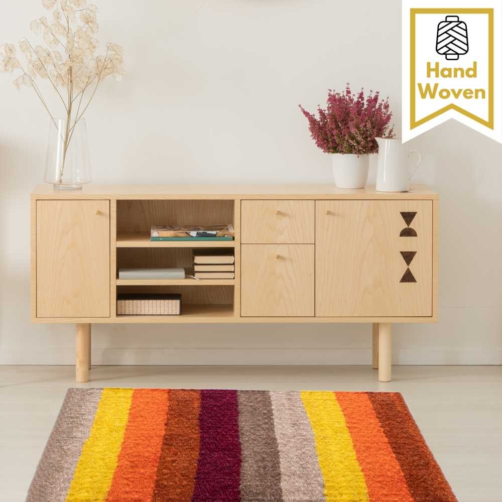orange stripes small sisal rug Indoor Door Mat
