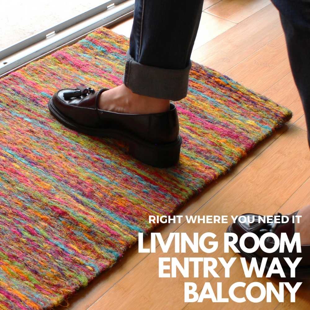 Indoor Door Mat Entryway Sisal Rug Red