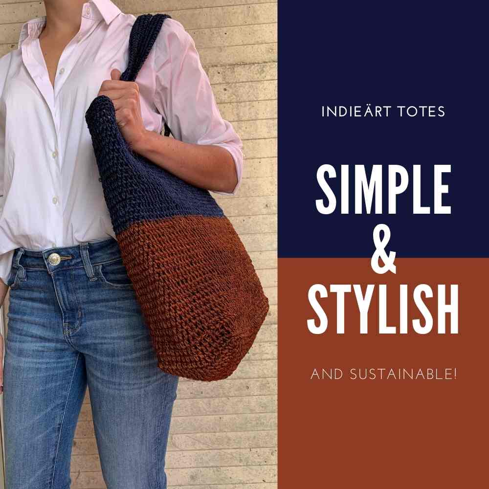 Blue & Copper Boho Tote Shoulder Bag