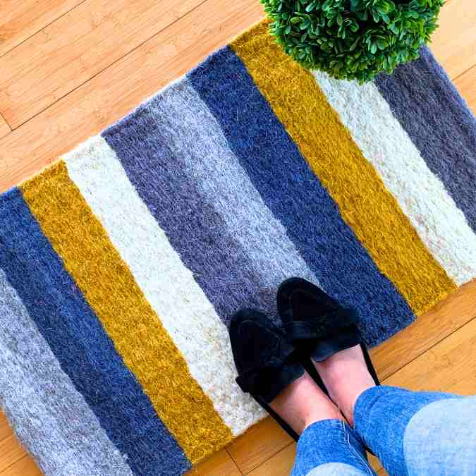 yellow gray sisal rug