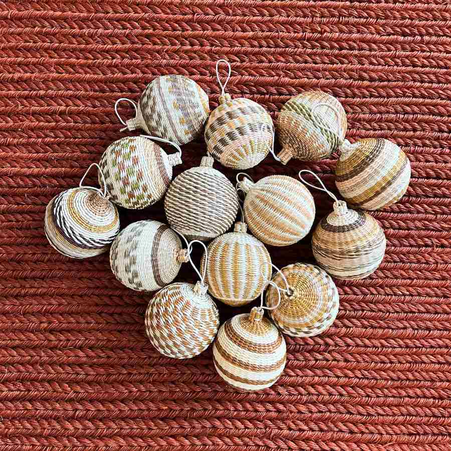 christmas ornaments earthy colors