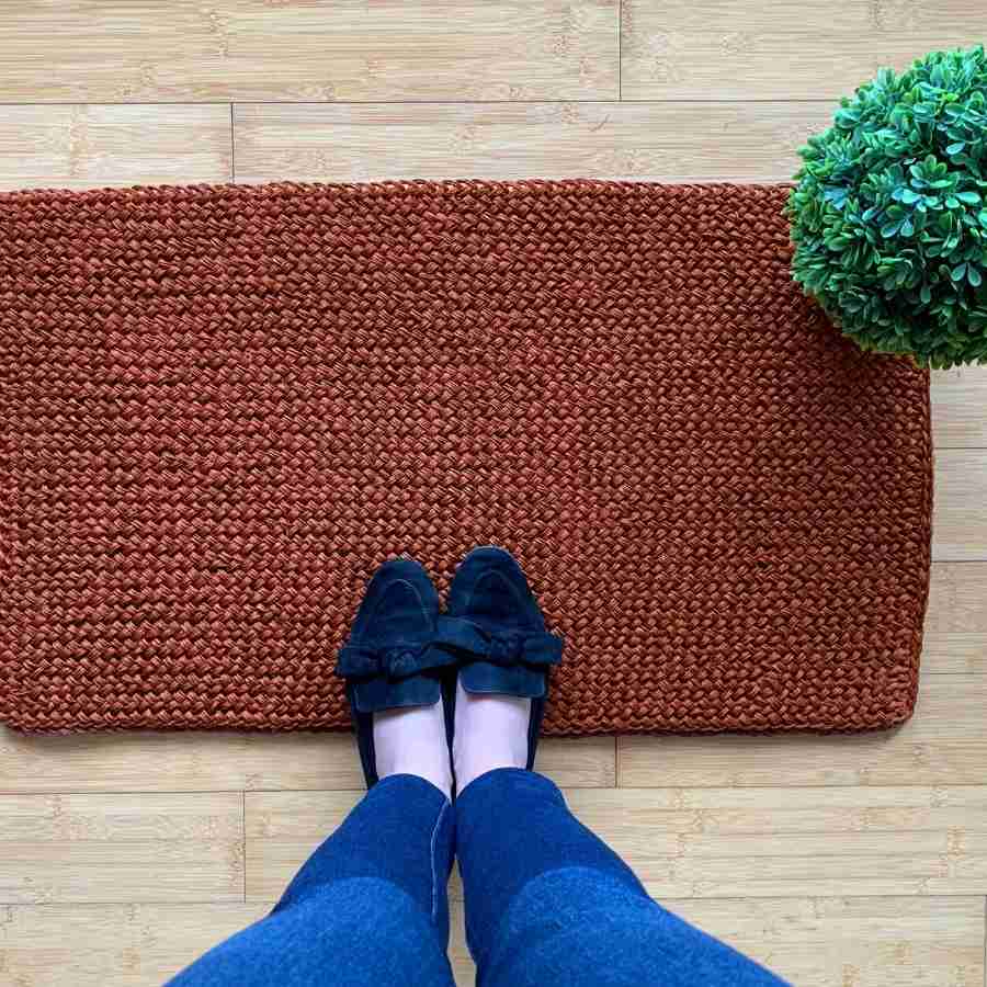 copper color sisal mat