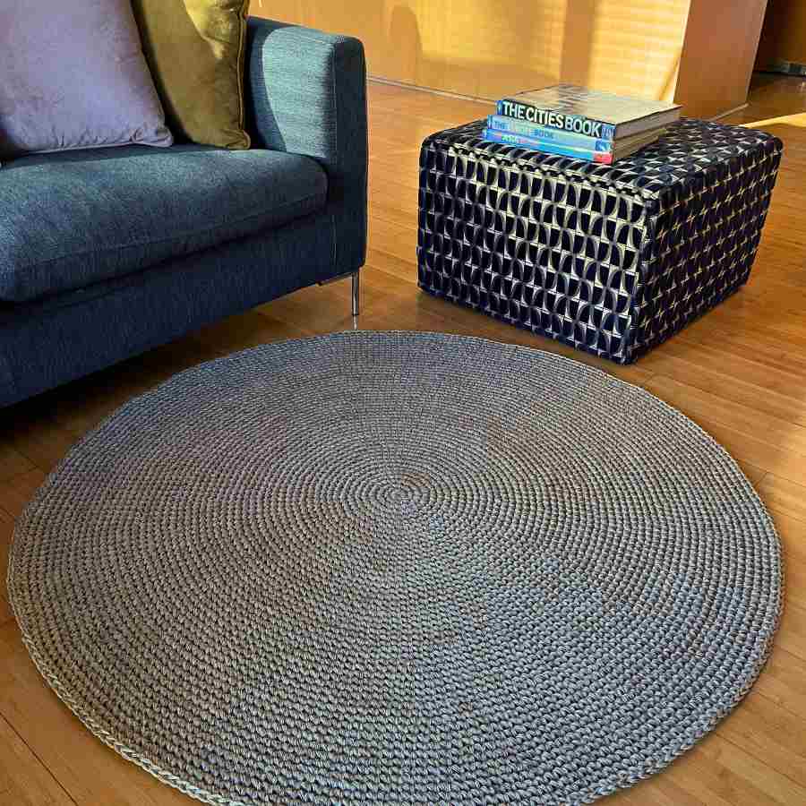 handwoven round rug