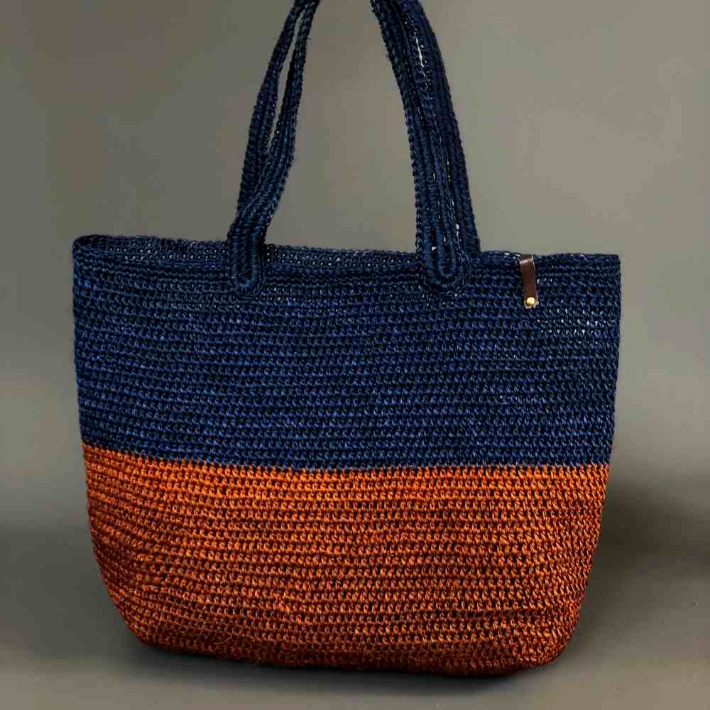 Blue & Copper Boho Tote Shoulder Bag